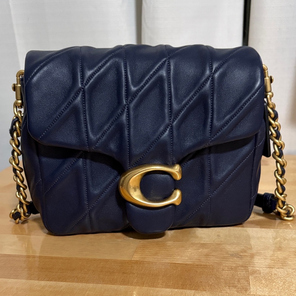 Coach Times Square Tabby 20 Navy Nappa Leather